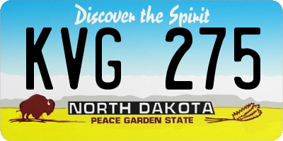 ND license plate KVG275