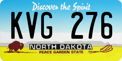 ND license plate KVG276
