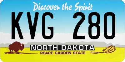 ND license plate KVG280