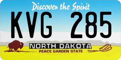 ND license plate KVG285