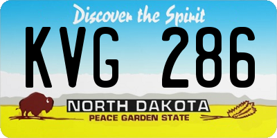 ND license plate KVG286
