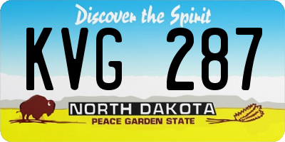 ND license plate KVG287