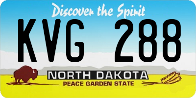 ND license plate KVG288