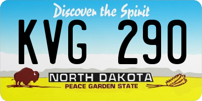 ND license plate KVG290