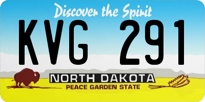 ND license plate KVG291