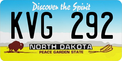 ND license plate KVG292