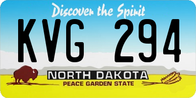 ND license plate KVG294