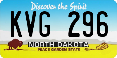ND license plate KVG296
