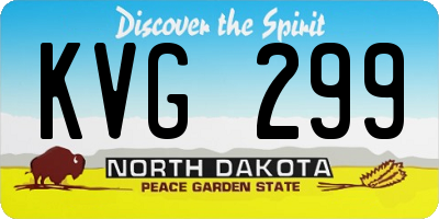 ND license plate KVG299