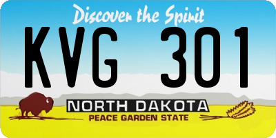 ND license plate KVG301