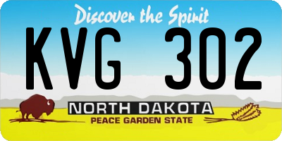 ND license plate KVG302