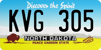 ND license plate KVG305