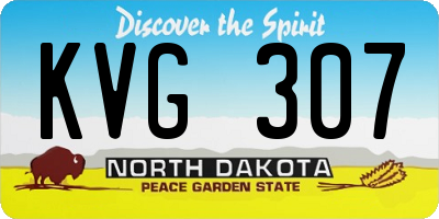 ND license plate KVG307