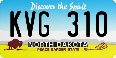 ND license plate KVG310