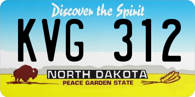 ND license plate KVG312