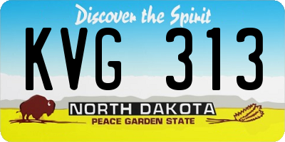 ND license plate KVG313