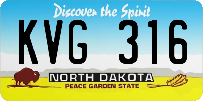 ND license plate KVG316
