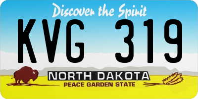ND license plate KVG319