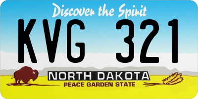 ND license plate KVG321