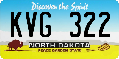 ND license plate KVG322