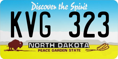 ND license plate KVG323