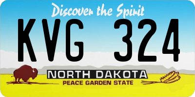 ND license plate KVG324
