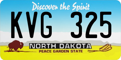 ND license plate KVG325