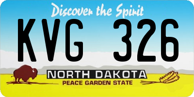 ND license plate KVG326