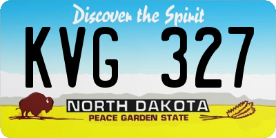 ND license plate KVG327