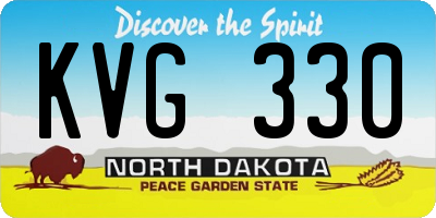 ND license plate KVG330