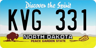ND license plate KVG331
