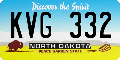 ND license plate KVG332