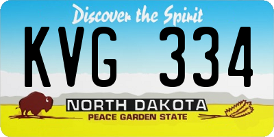 ND license plate KVG334