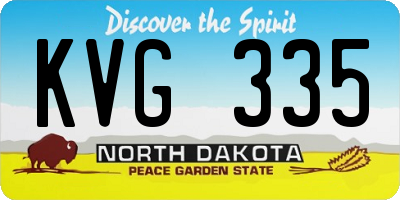 ND license plate KVG335