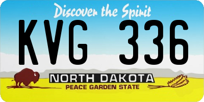 ND license plate KVG336