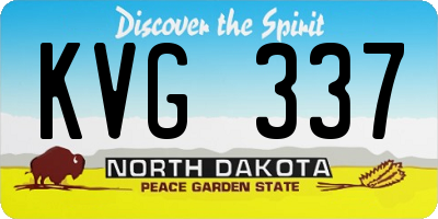 ND license plate KVG337