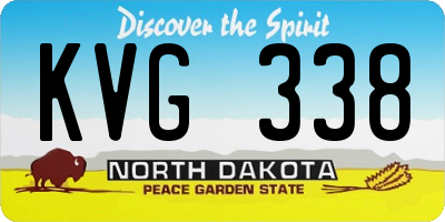 ND license plate KVG338
