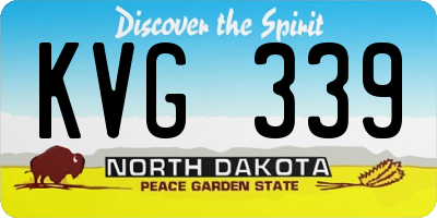 ND license plate KVG339