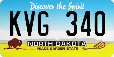 ND license plate KVG340