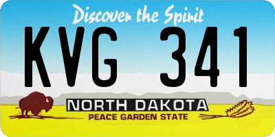 ND license plate KVG341