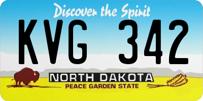 ND license plate KVG342