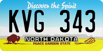 ND license plate KVG343