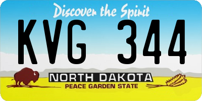 ND license plate KVG344