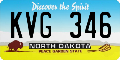 ND license plate KVG346