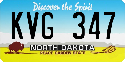 ND license plate KVG347