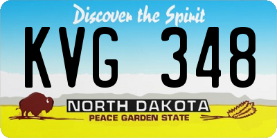 ND license plate KVG348