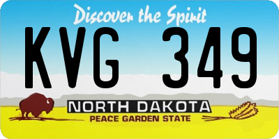 ND license plate KVG349