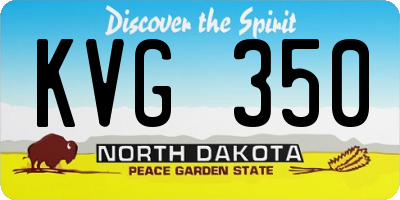 ND license plate KVG350