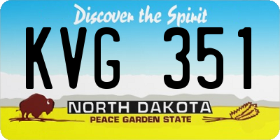 ND license plate KVG351