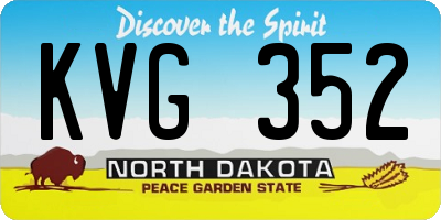 ND license plate KVG352